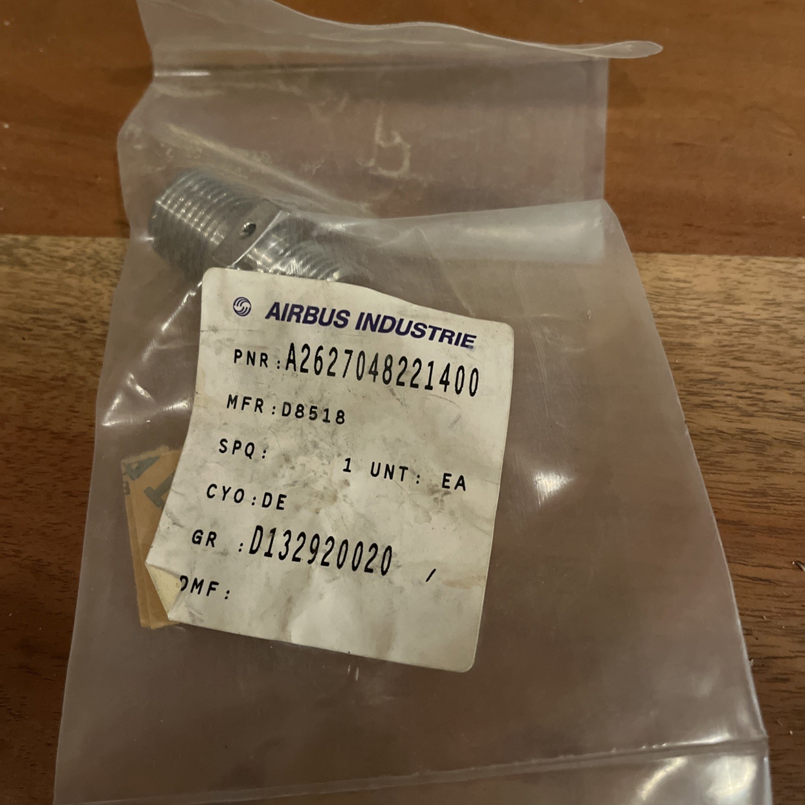 Airbus Industrie A2627048221400 Fitting NOS Aviation Aerospace