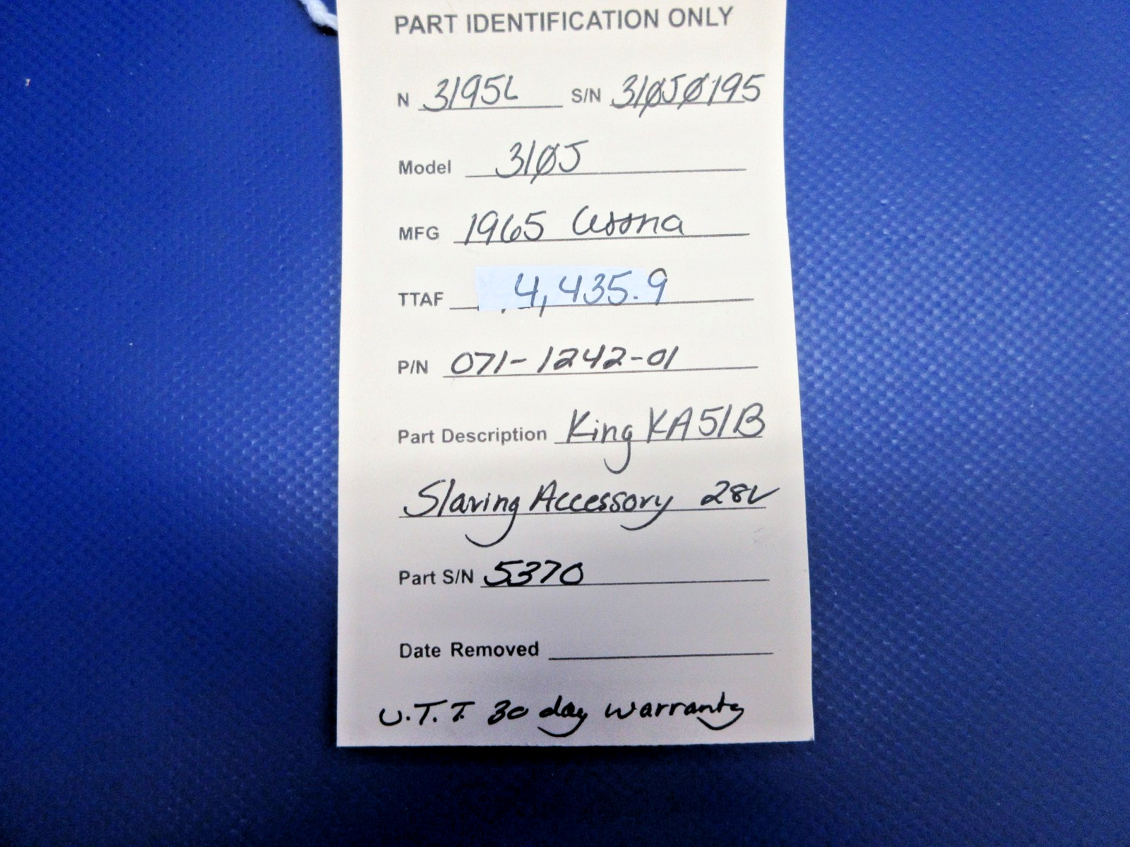 Cessna 310J King KA5/B Slaving Accessory 28V 071-1242-01 WARRANTY (0825-986)
