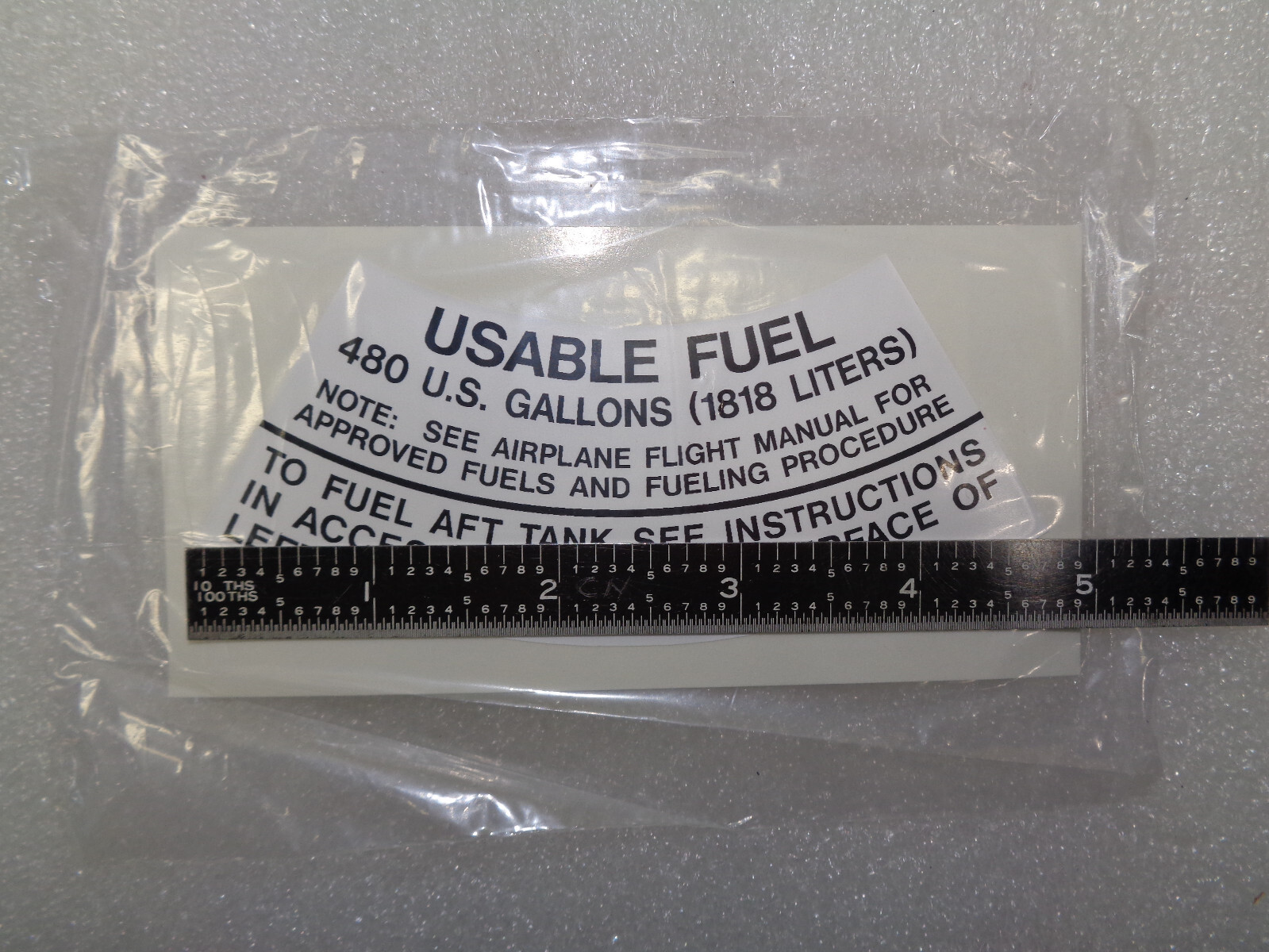 CESSNA CITATION AIRCRAFT “USABLE FUEL ” PLACARD DECAL 6200181-105 NEW