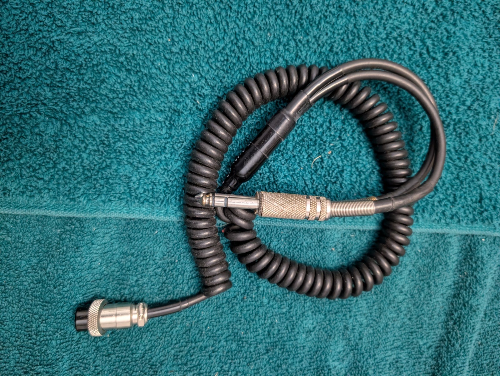 Aircraft Aviation Headset Adapter Cable Coiled 4-Pin Female Dual 1/4″ Untested