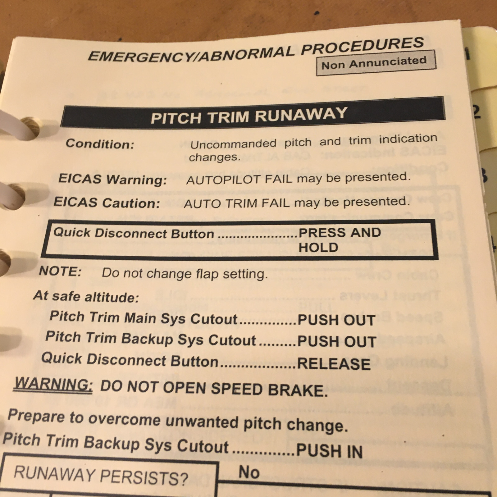 Embraer Legacy EMB-135BJ Quick Reference Handbook, United States. QRH
