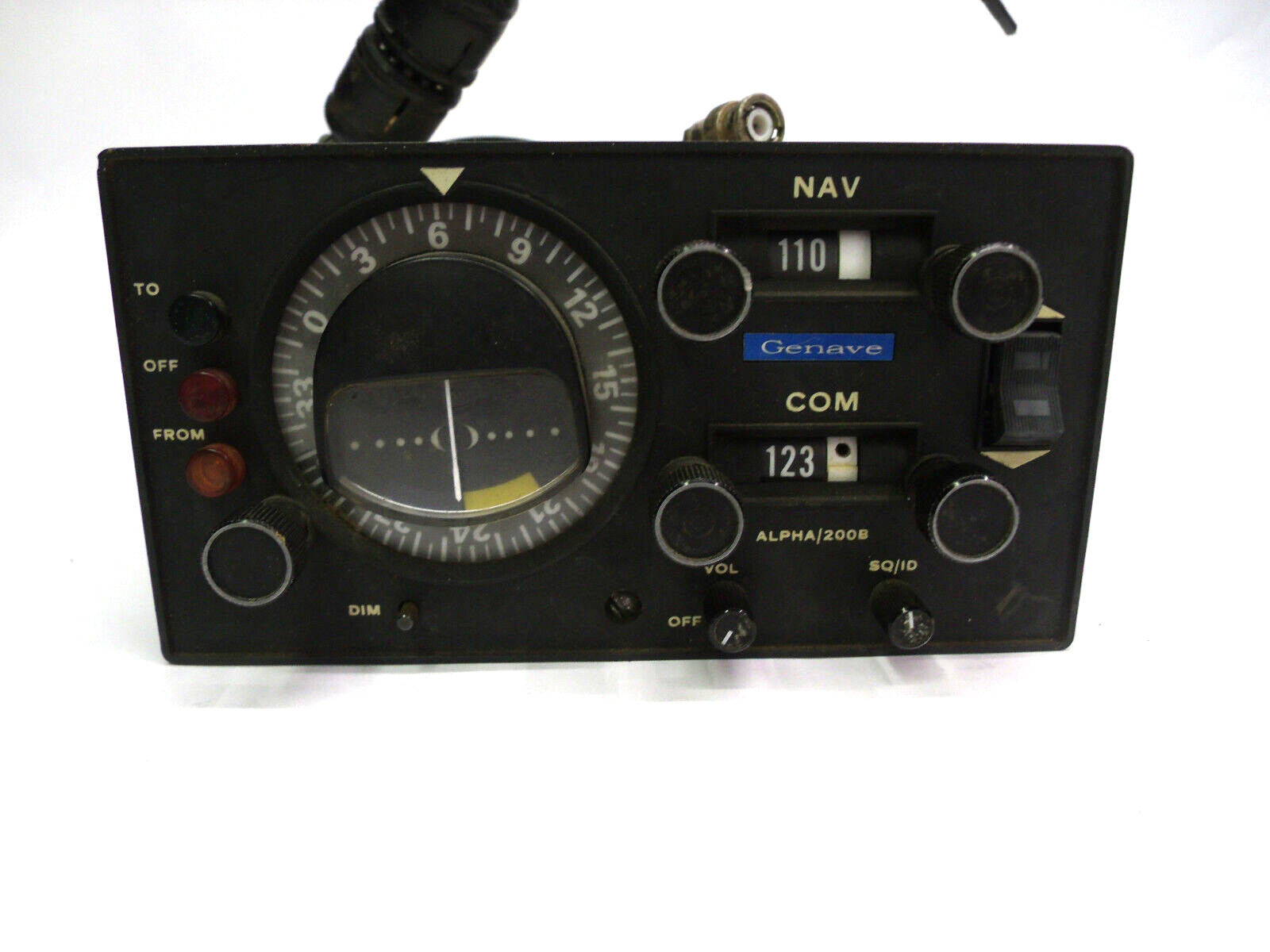 Genave General Aviation Transmitter Airplane NAV COM System Alpha 200B UNTESTED
