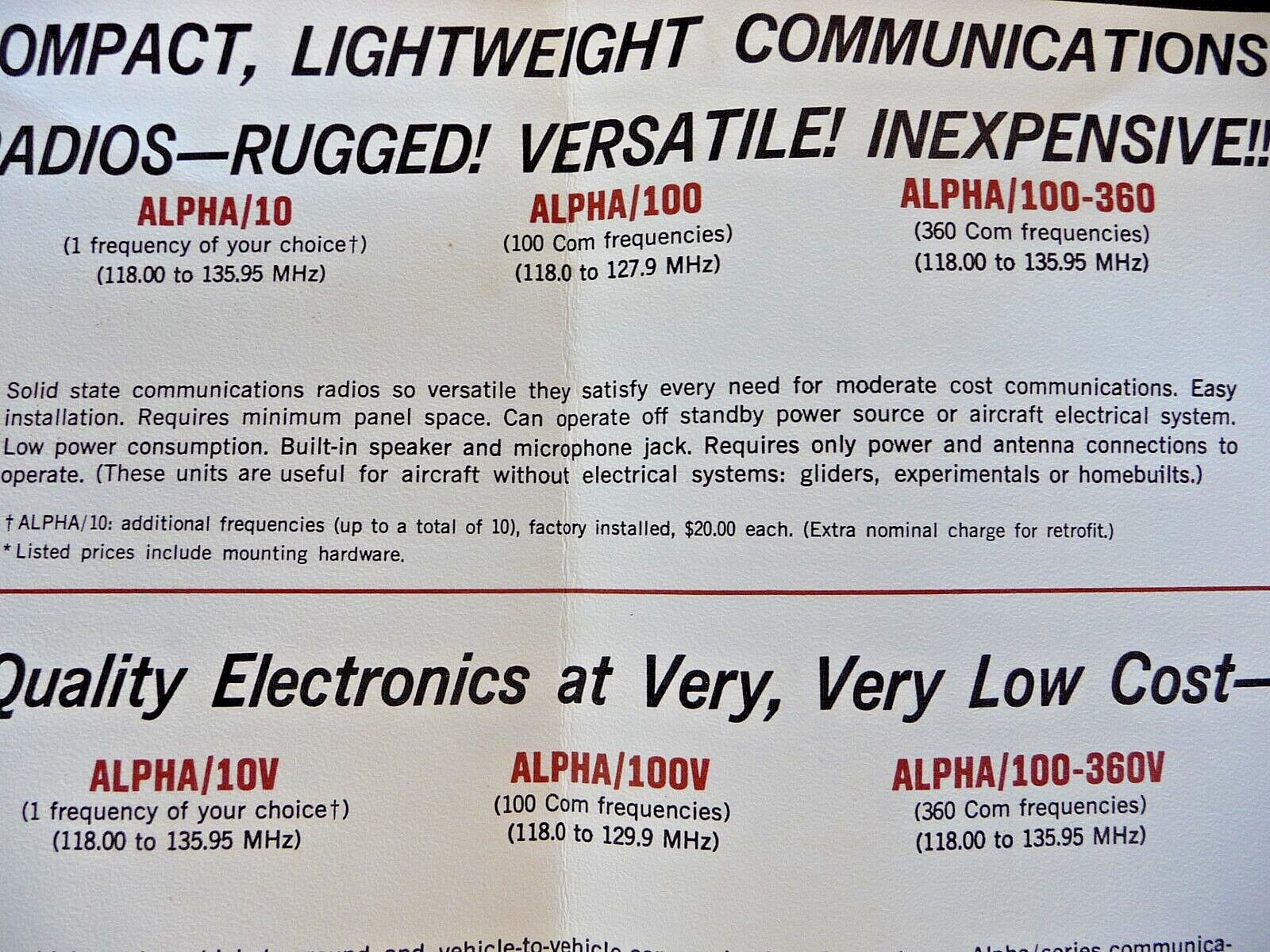 General Aviation Electronics Genave Communications Aircraft Vehicle Unicom Radio