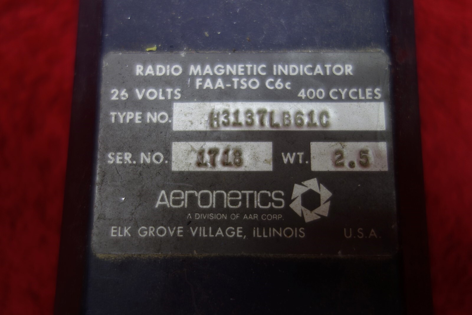 Aeronetics Radio Magnetic Indicator 26V PN H3137LB61C