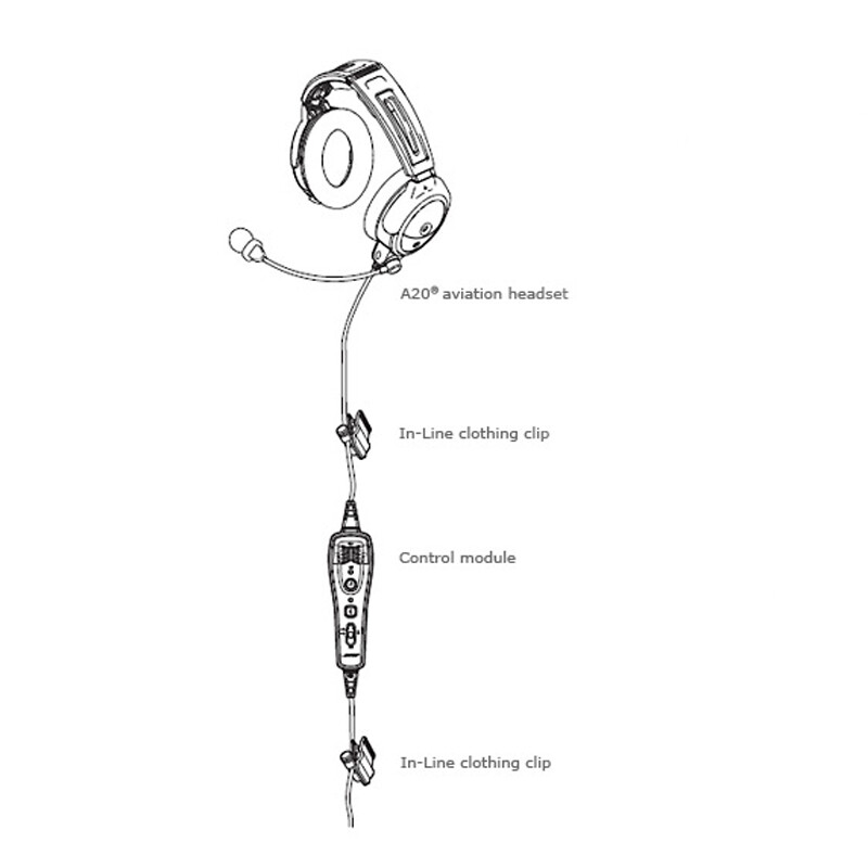 Bose A20 Headset & ProFlight Aviation Headset Cable Clothing Cord Clip A10 X