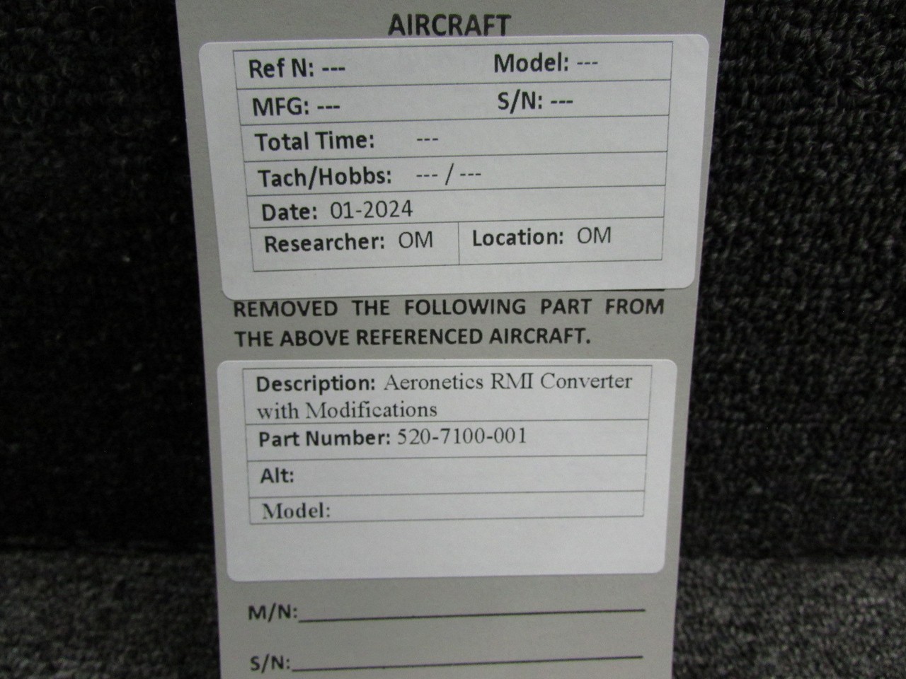 520-7100-001 Aeronetics RMI Converter with Modifications