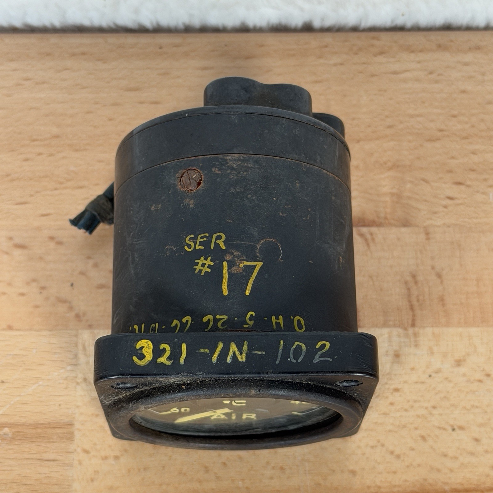 VTG Military Aircraft Type Engine Gauge Air Pressure 321-1N-102 Sangamo Weston