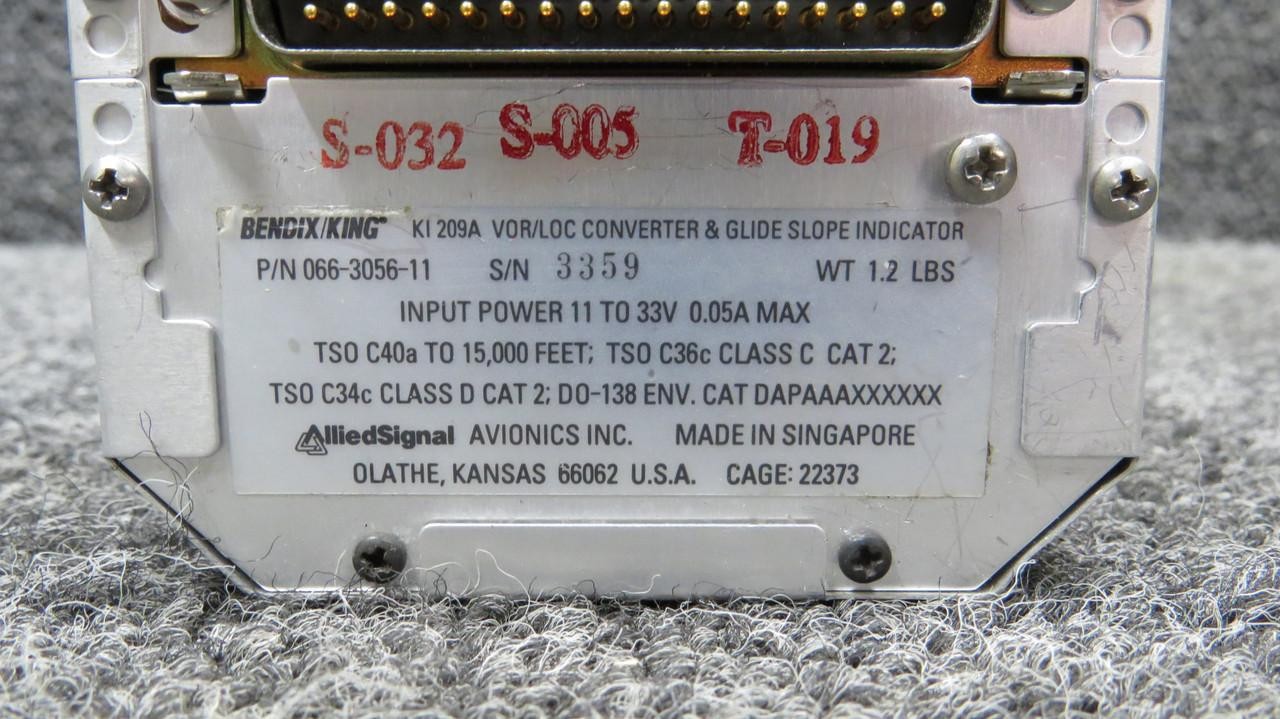066-3056-11 Bendix King KI-209A VOR-LOC-Glideslope Indicator (11-33V) (Core)
