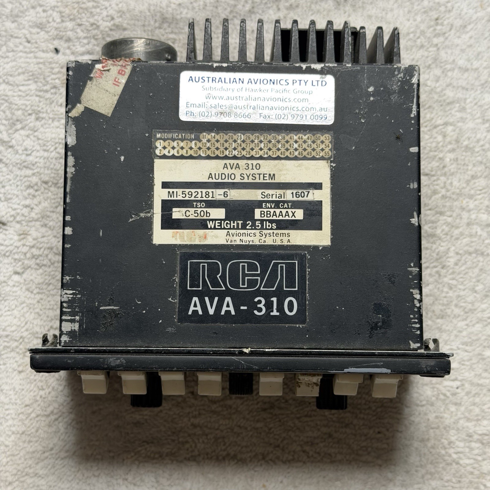 RCA AVA-310 Audio System Panel C-50B MI-592181-6 Inspected