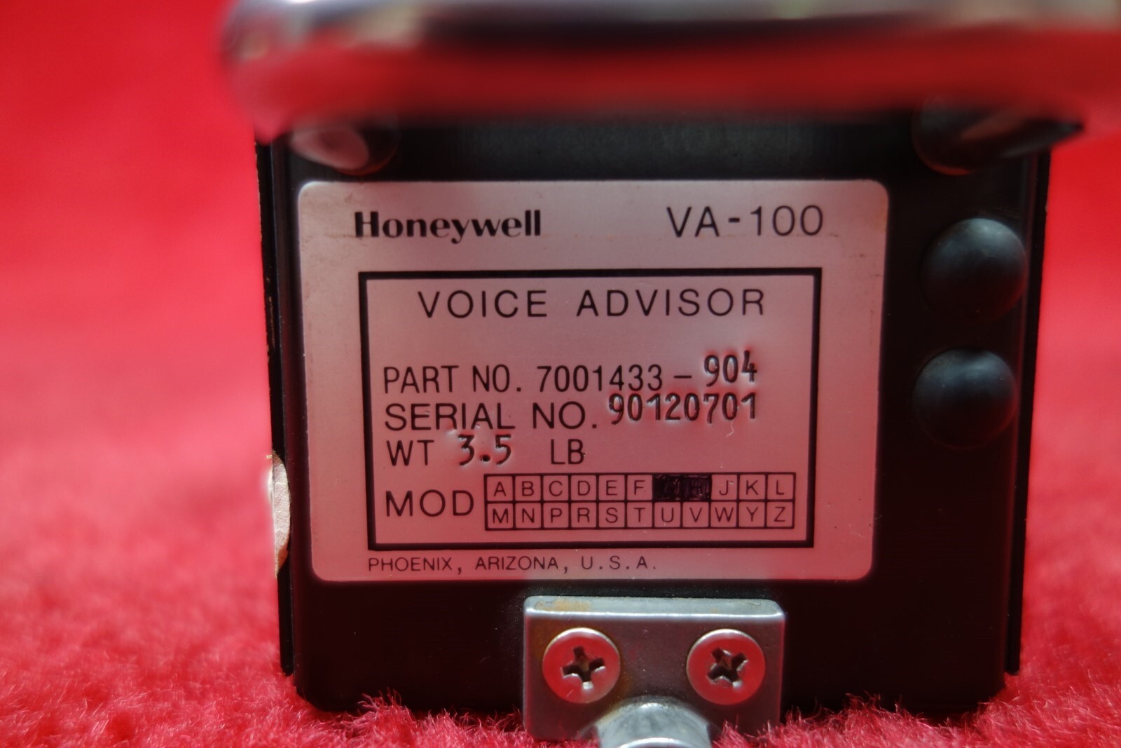 Sperry, Honeywell VA-100 Voice Advisor PN 7001433-904