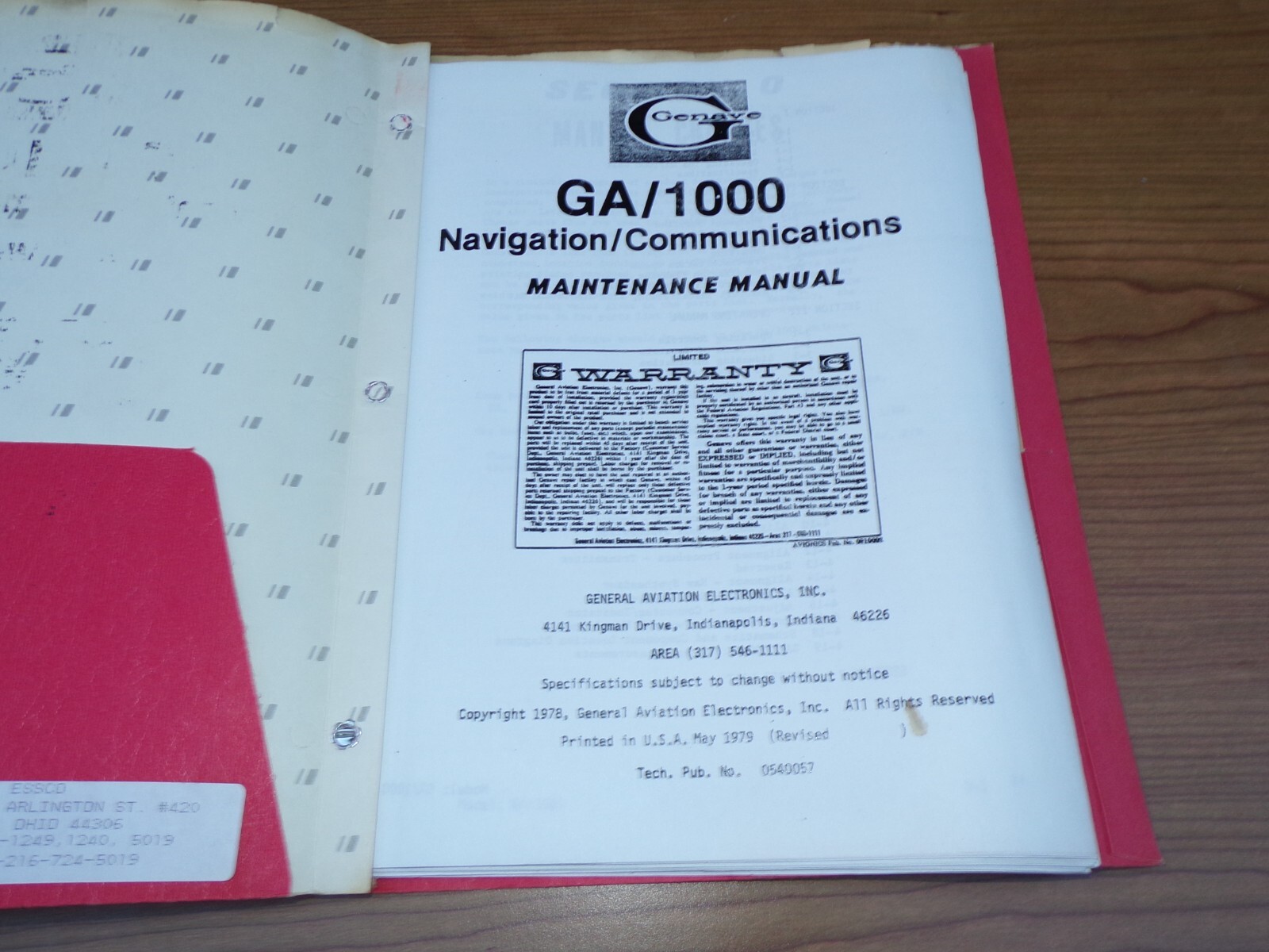 Garmin Genave GA/1000 Manual