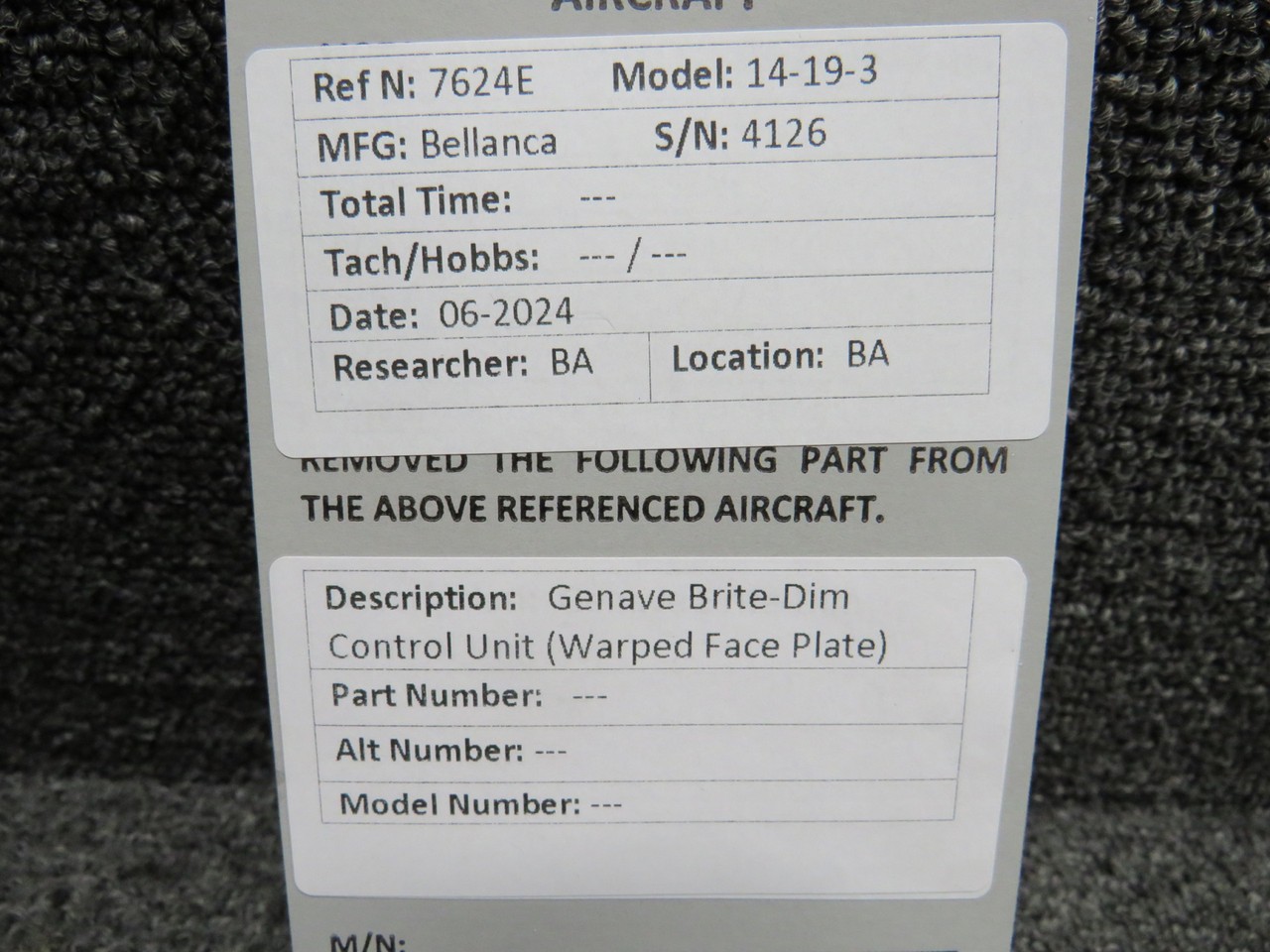 Genave Brite-Dim Control Unit (Warped Face Plate)