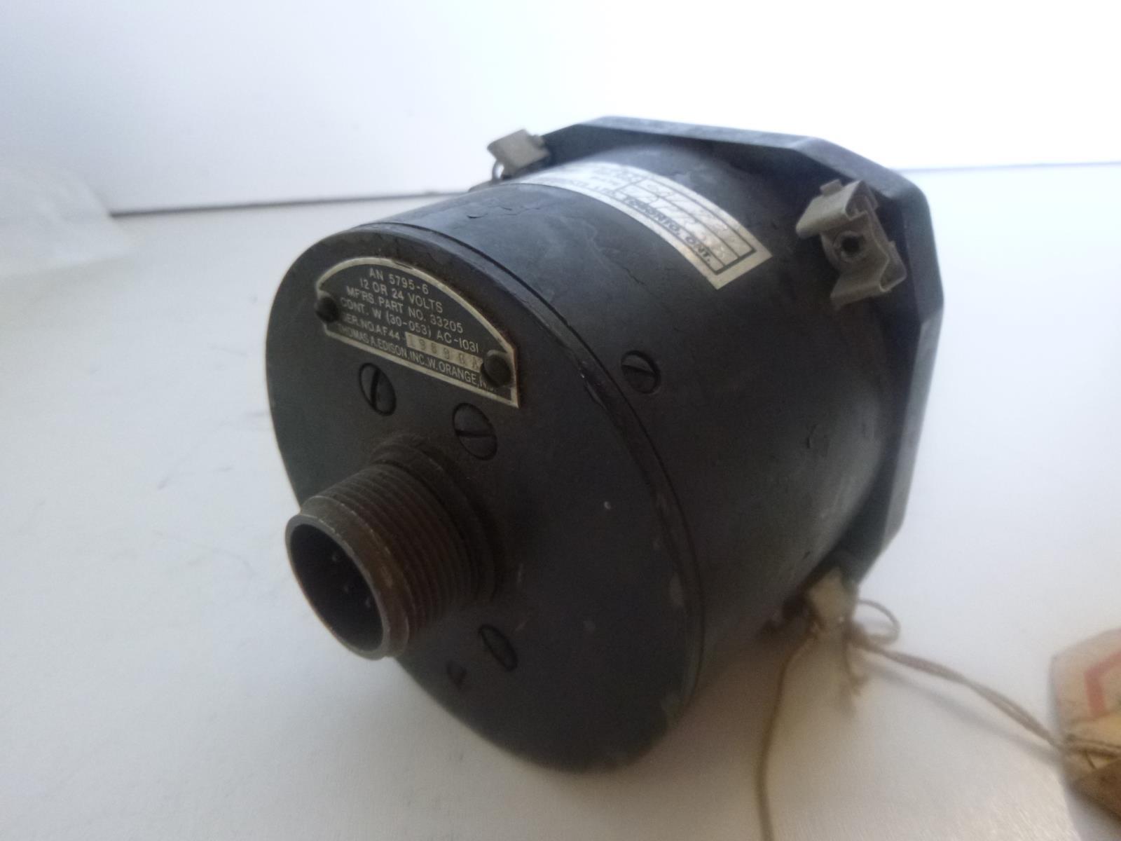 THOMAS A EDISON MFRS 33205 TEMPERATURE GAUGE AN 5795-6 6A/929 CH 201
