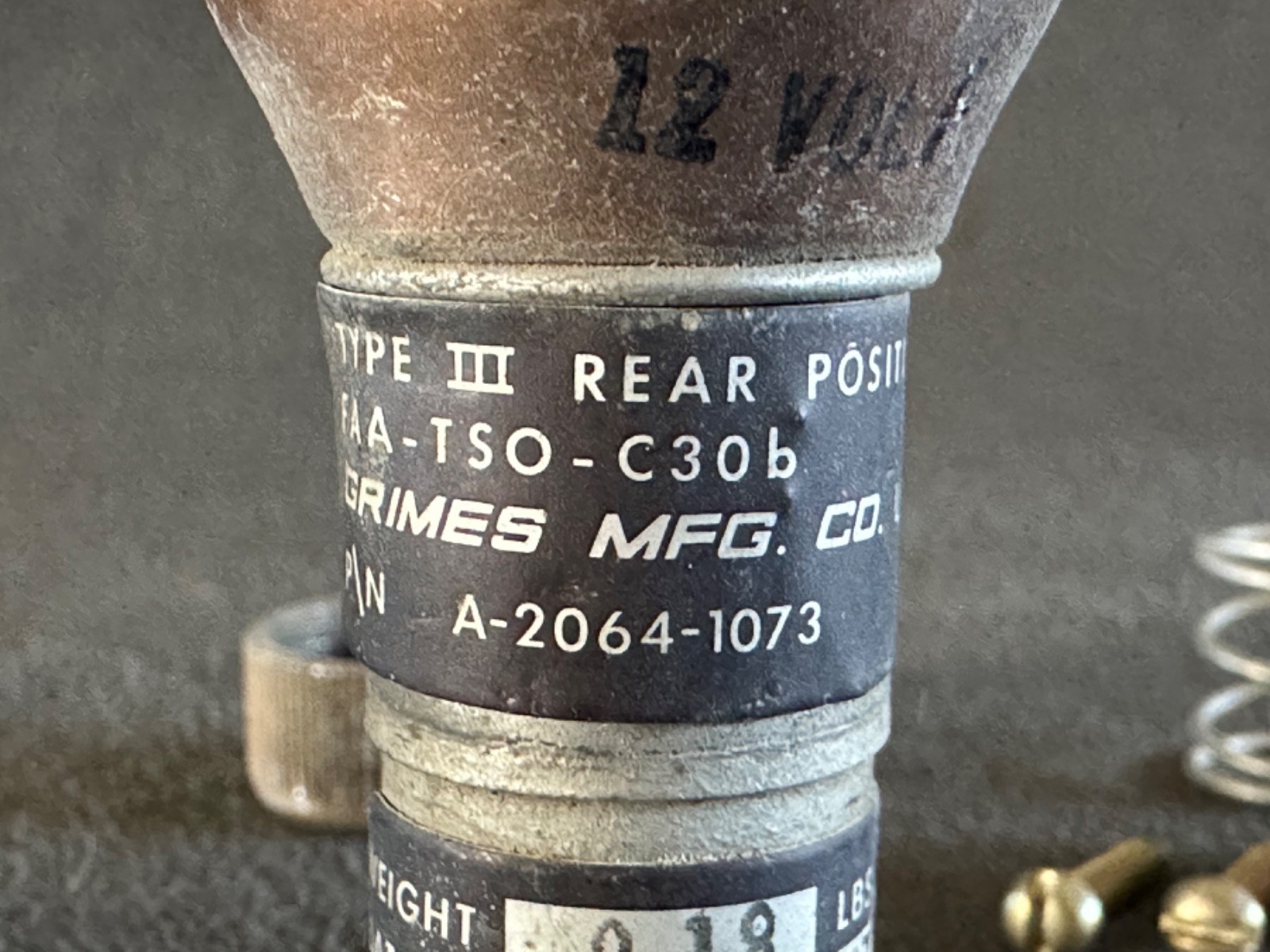 Grimes Piper Aircraft Tail Light P/N A2064-1073 (Alt 472-736)