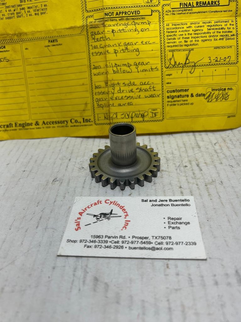 Certified Continental TCM E-225 Accessory Drive Idler Gear & Shaft