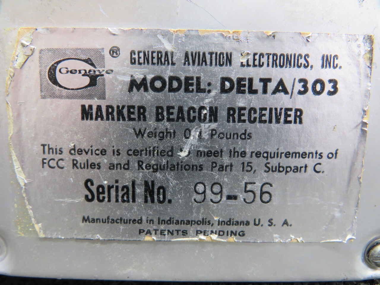 Delta 303 Genave Marker Beacon Receiver (Chipped Corner)