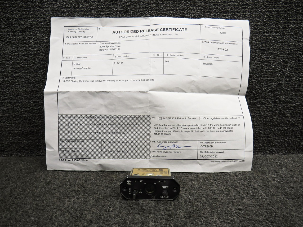 01171-P S-Tec Corporation Slaving Controller Assembly with 8130