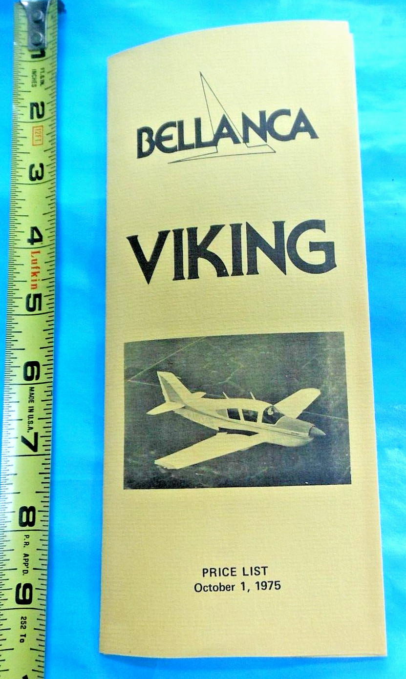 ’75 Bellanca Viking Specs Continental Lycoming Turbo Price List Avionics Std Eqt