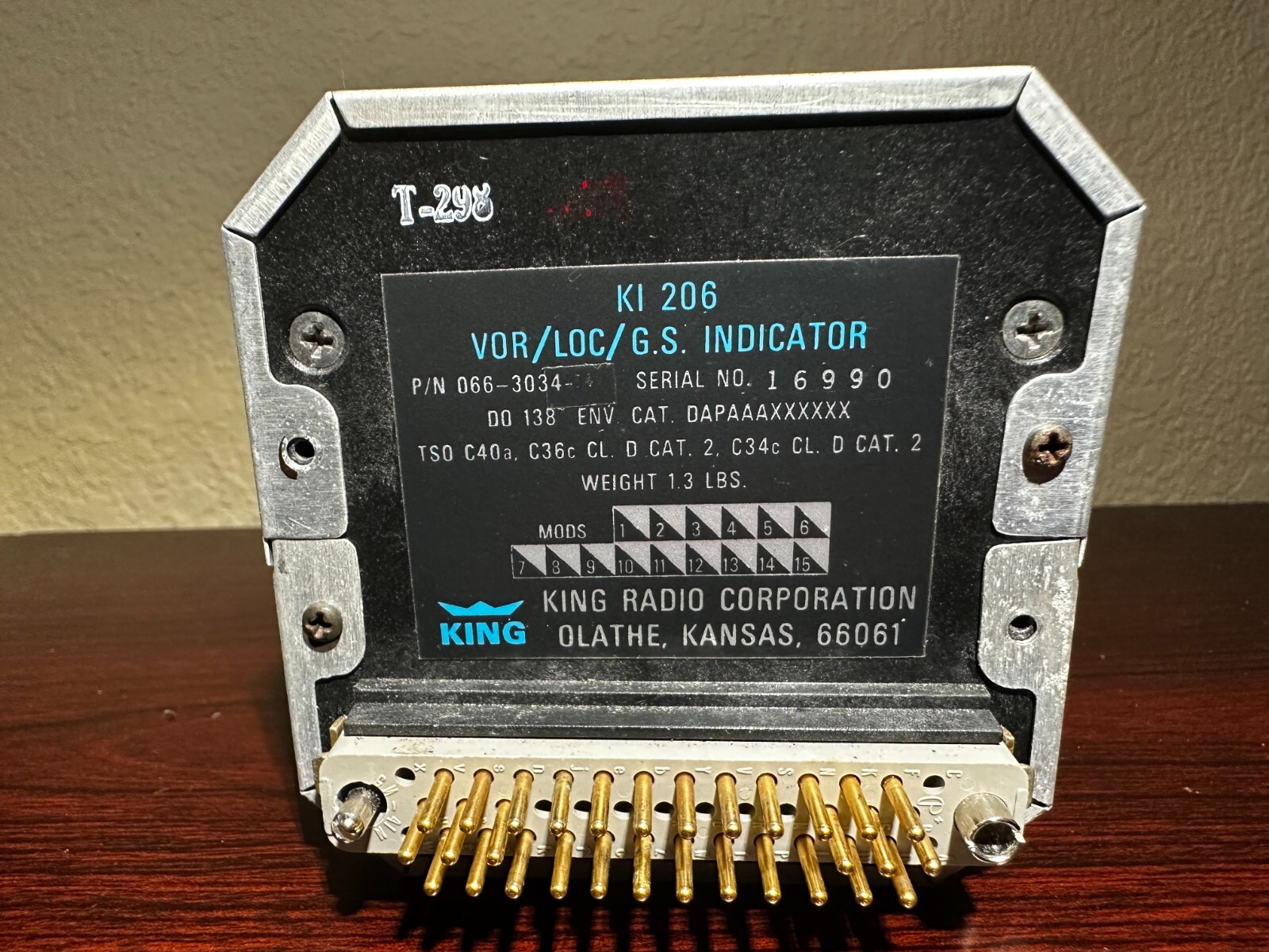 King KI 206 VOR LOC glide slope indicator 066-3034-04 guaranteed 30 days