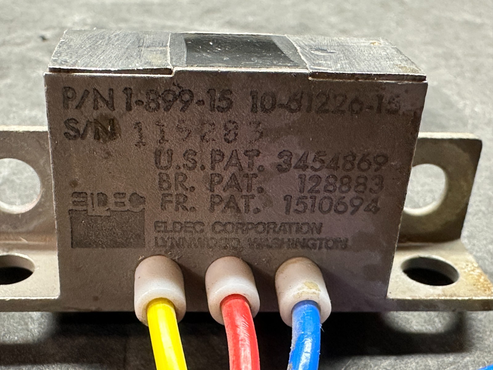 Eldec Corp Sensor Alarm System P/N 1-899-15 SA 10-61226-15