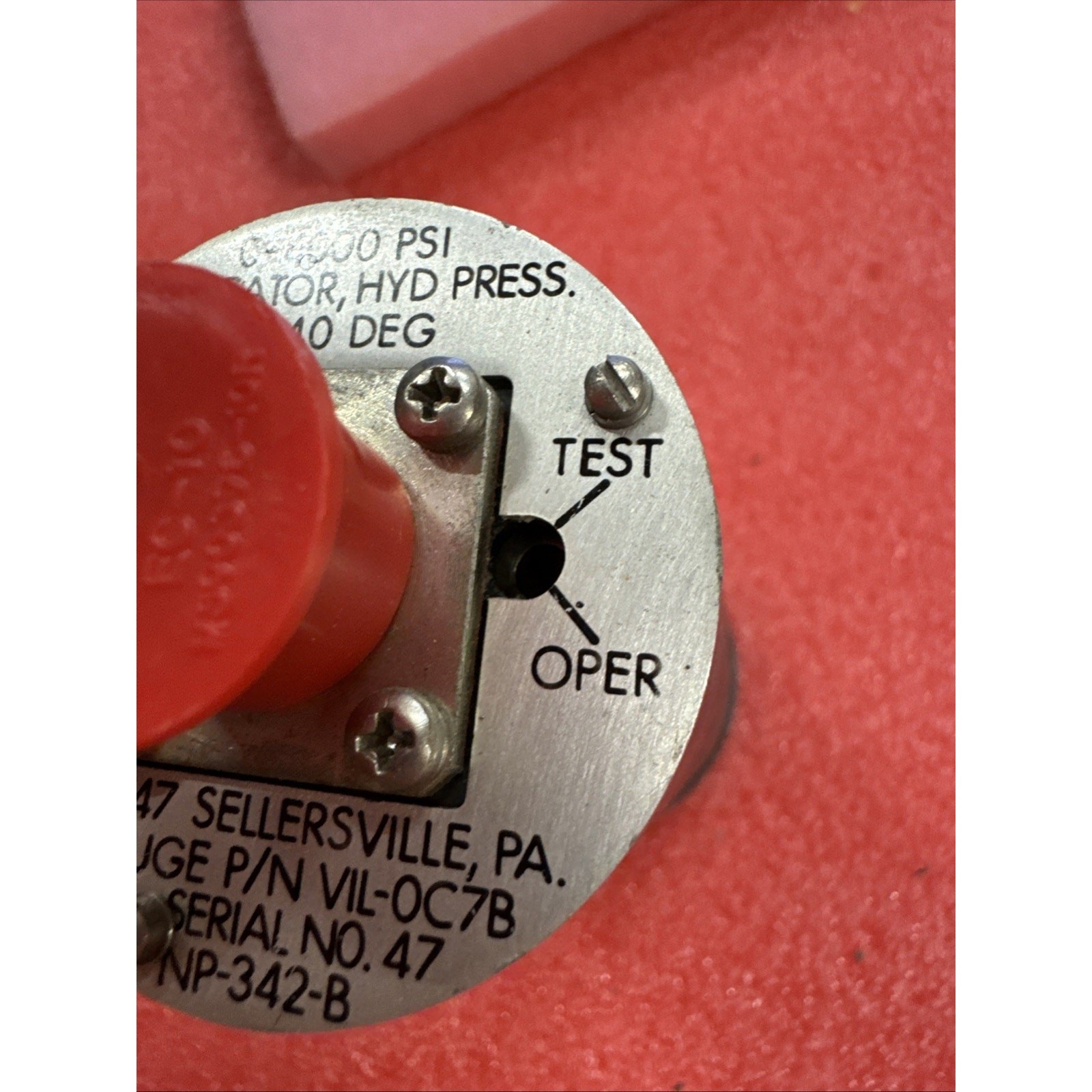 U.S. Gauge Aircraft Hydraulic Pressure Indicator 0-4000 psi VIL-0C7B yb6/7