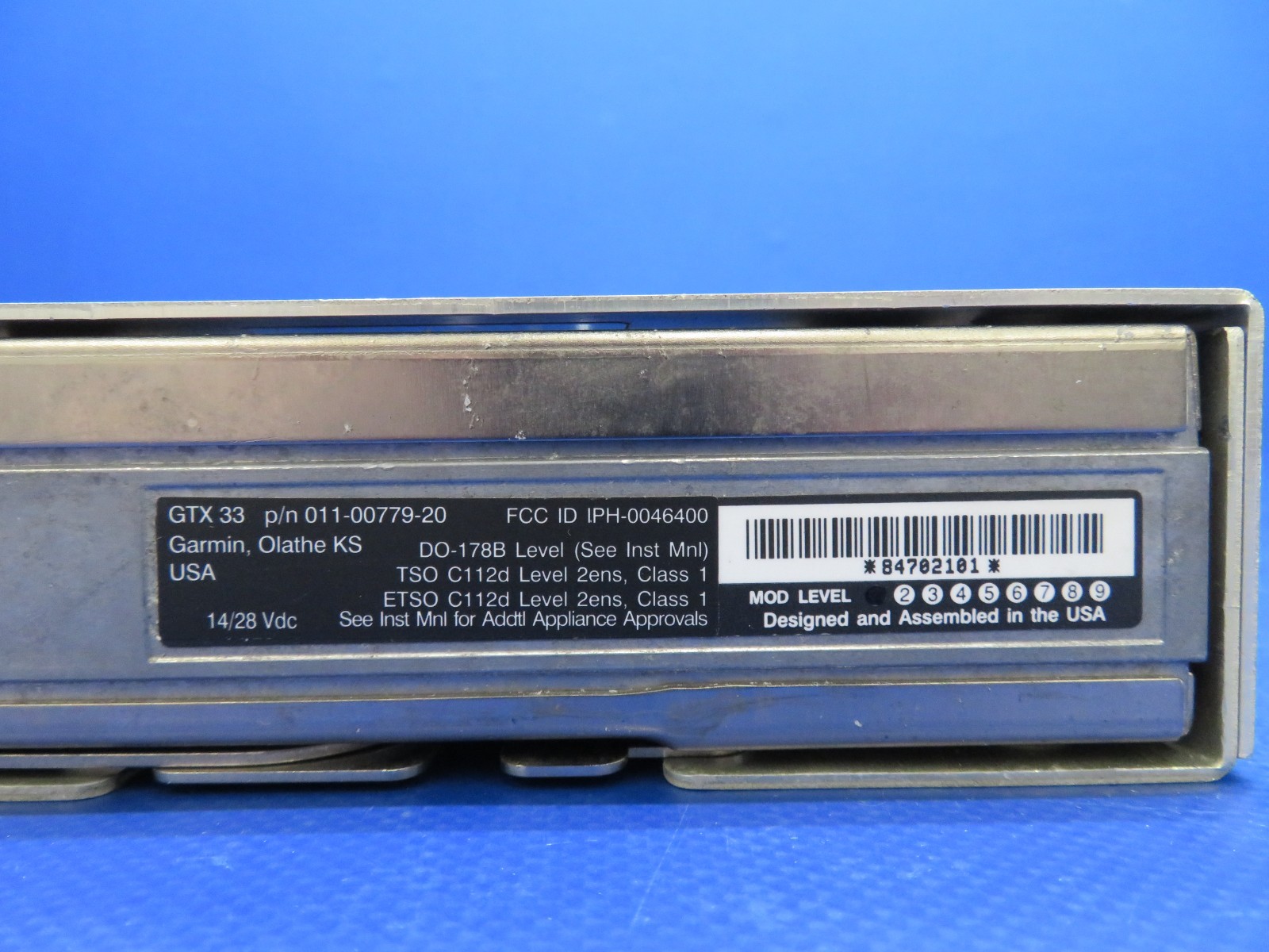 Garmin GTX33ES Transponder 14/28V w/ Rack P/N 011-00779-20 WARRANTY (1125-1710)