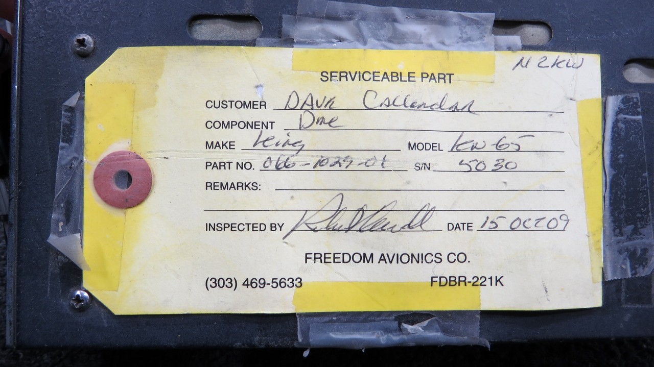 066-1029-00-01 King Radio KN-65 DME Processor with Tray & Mods (Volts: 14-28)
