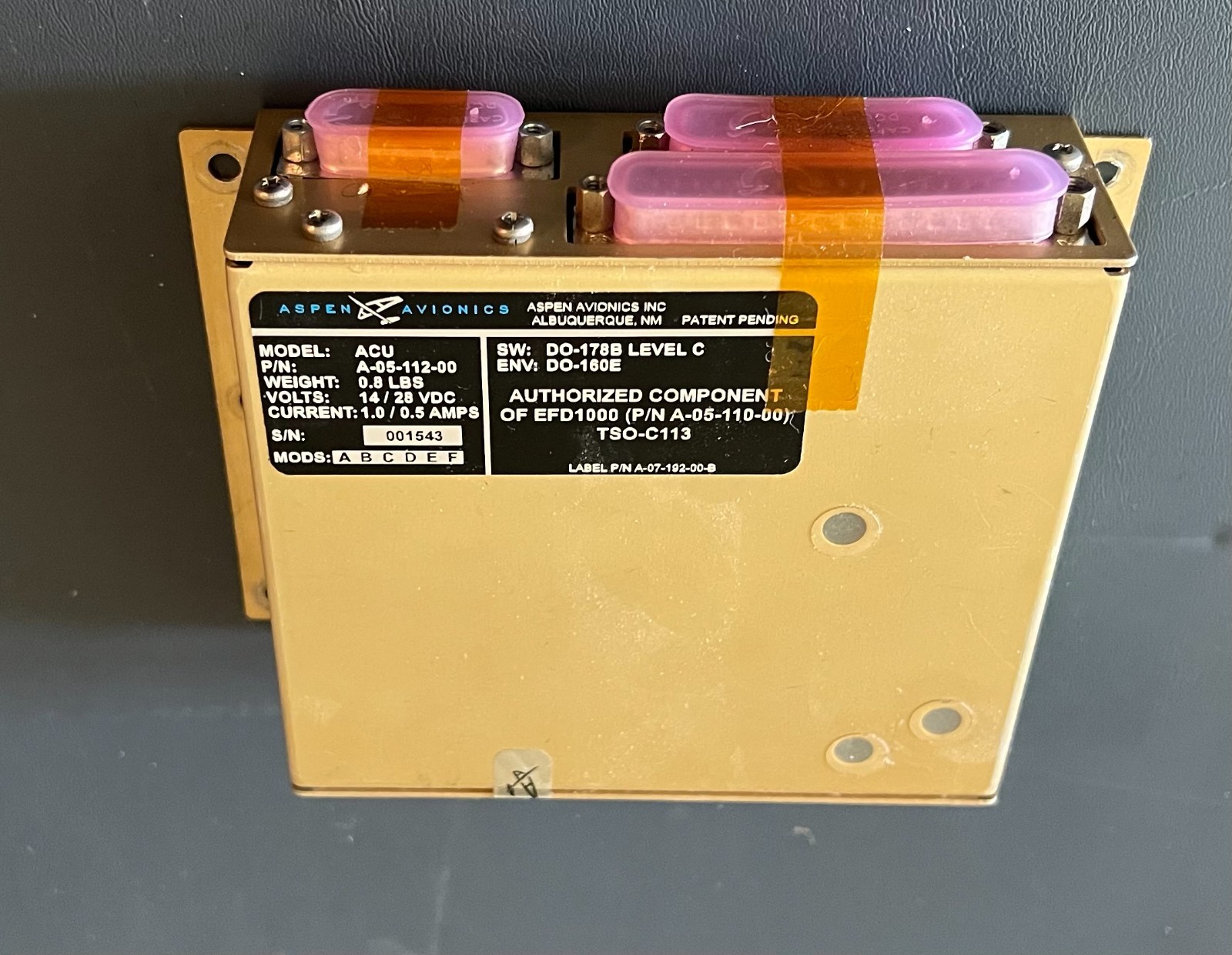 Aspen Avionics ACU A-05-112-00