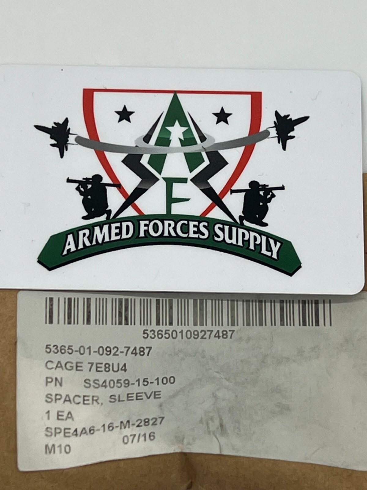 5365-01-092-7487 P/N SS4059-15-100 SIKORSKY AIRCRAFT HELICOPTER SPACER SLEEVE