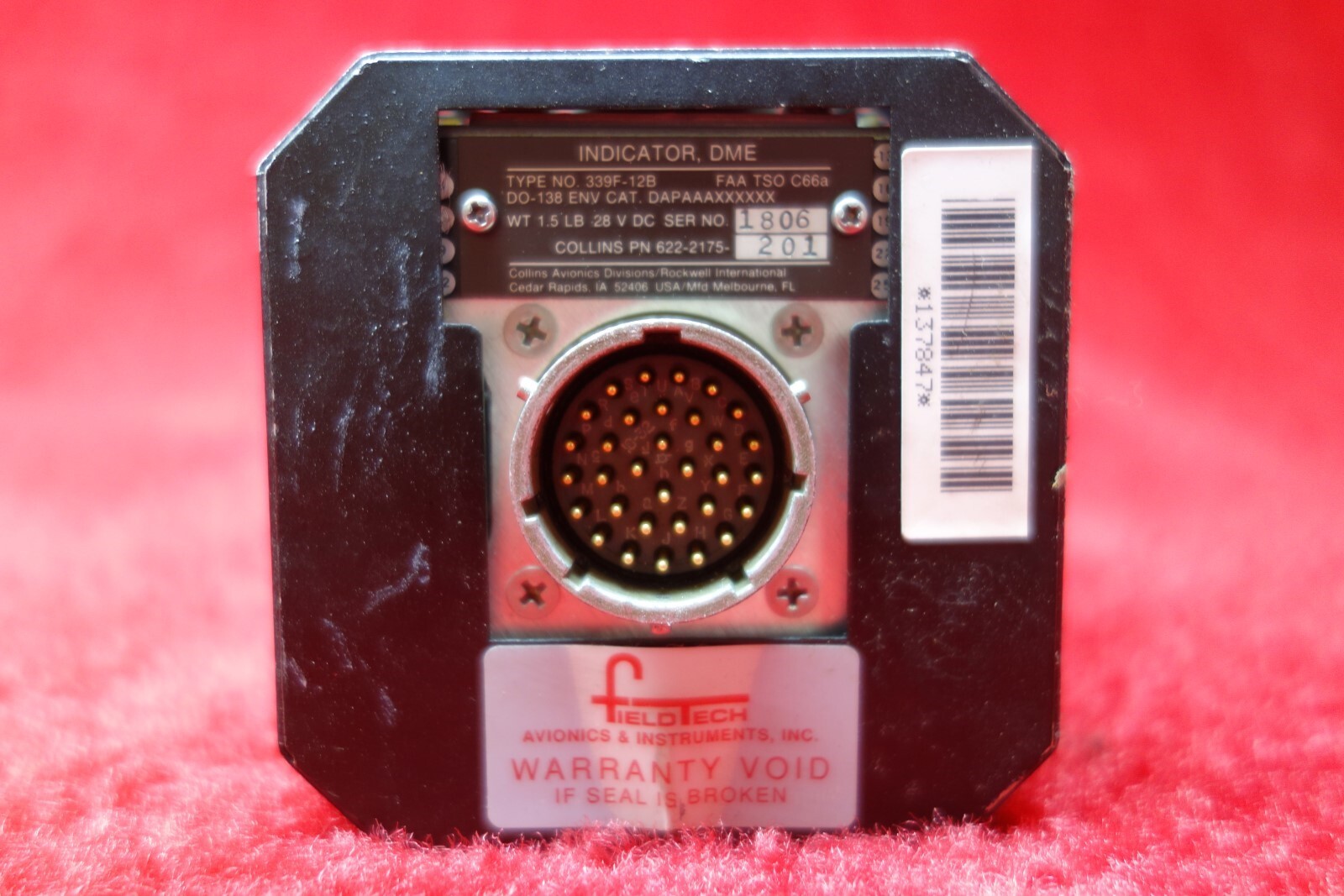 Collins 339F-12B DME Indicator PN 622-2175-201