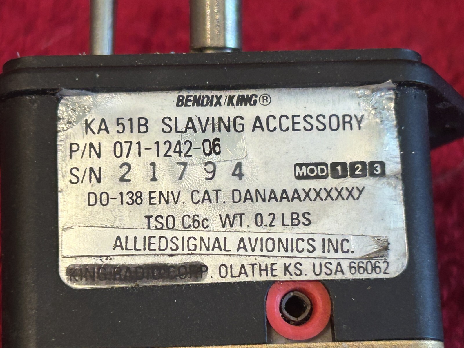 BENDIX/KING KA 51B SLAVING ACCESSORY P/N 071-1242-06 AND CONNECTORS