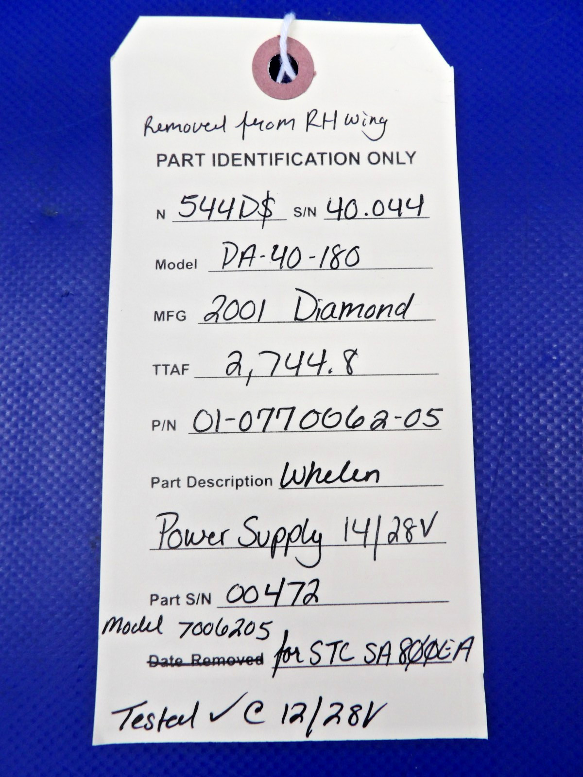 Diamond DA-40 Whelen Power Supply 14/28V P/N 01-0770062-05 TESTED (0626-1314)