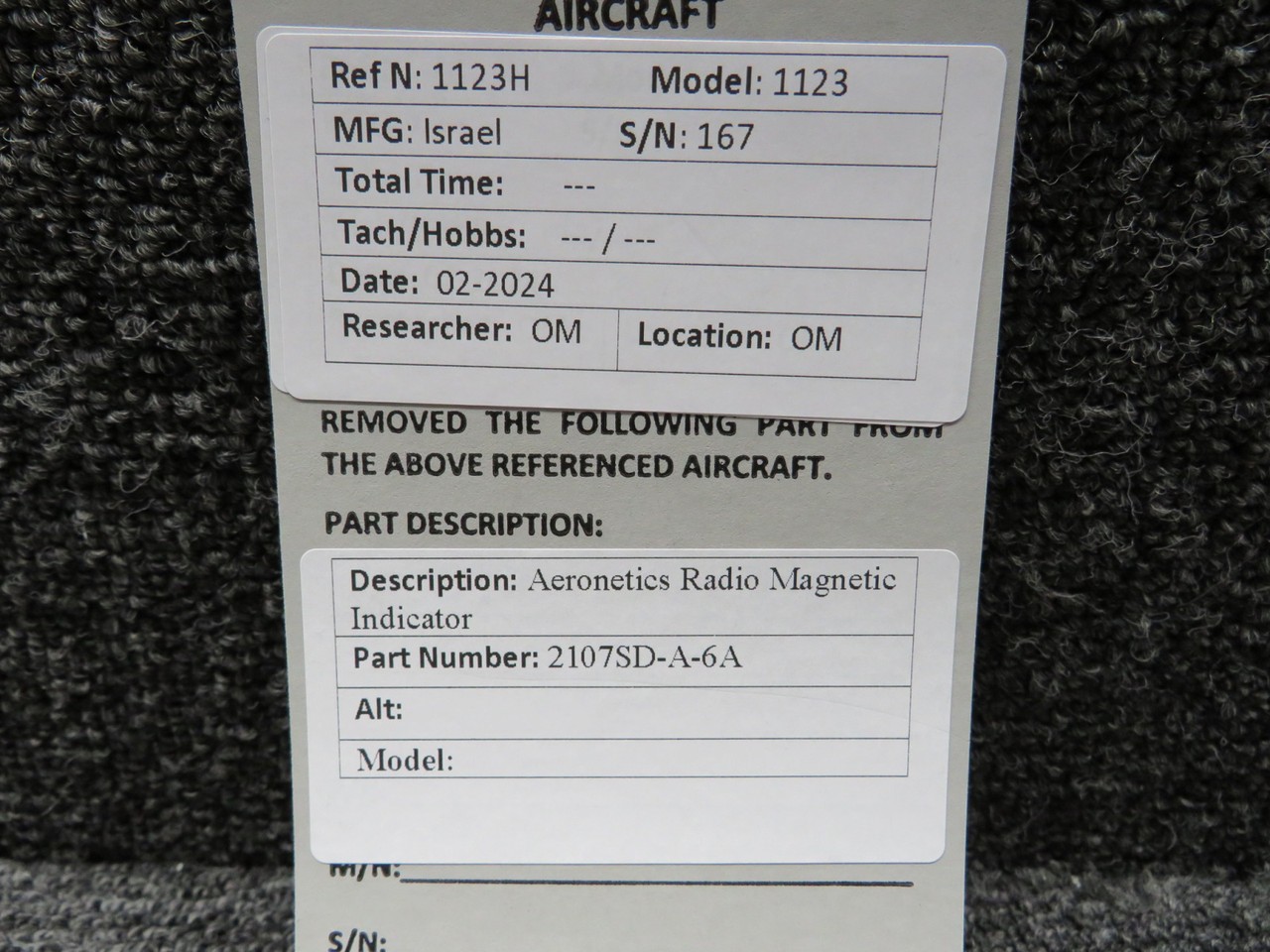 2107SD-A-6A Aeronetics Radio Magnetic Indicator