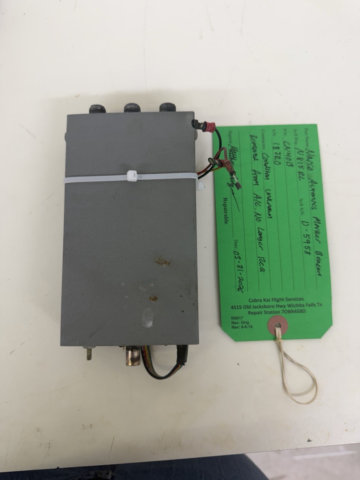 Narco Avionics Marker Beacon PN: CN4013 – Condition Unknown
