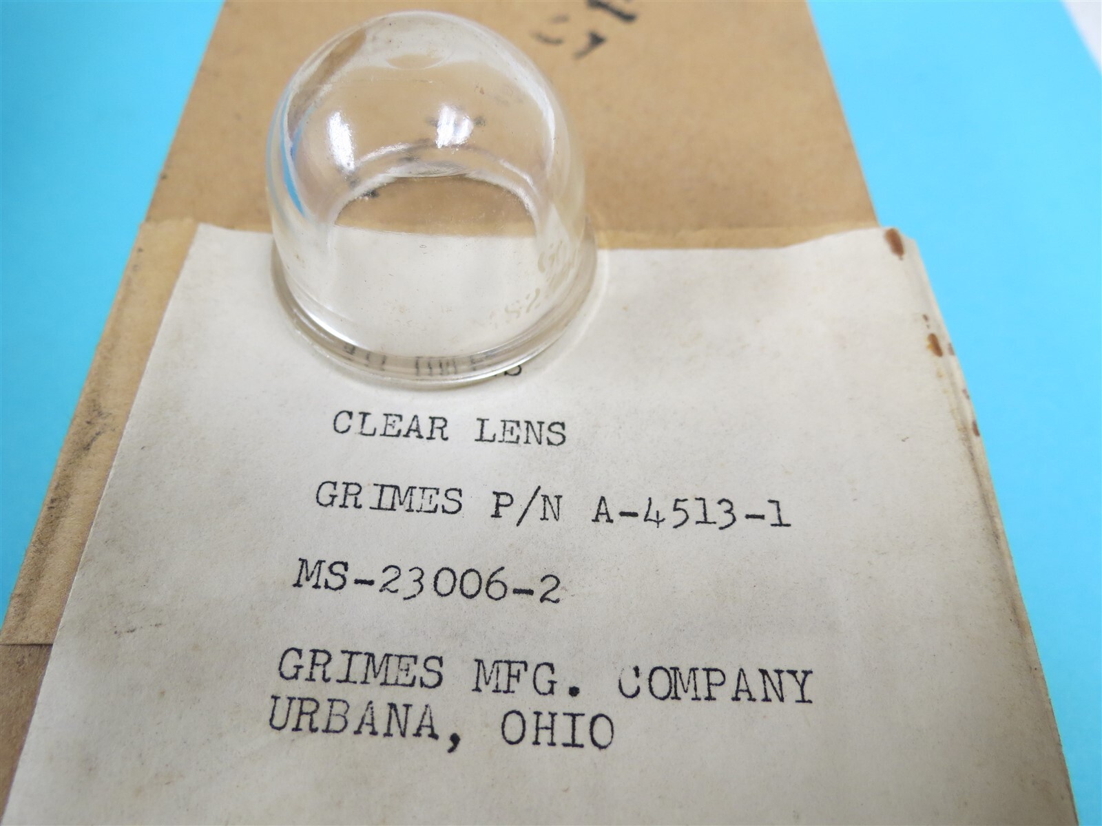 NEW Grimes Aircraft Tail Position Light Lens (Clear) A4513-1 MS23006-2 AN3110-1A