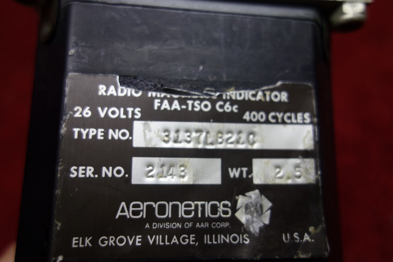 Aeronetics H3137LB21C Radio Magnetic Indicator 26V