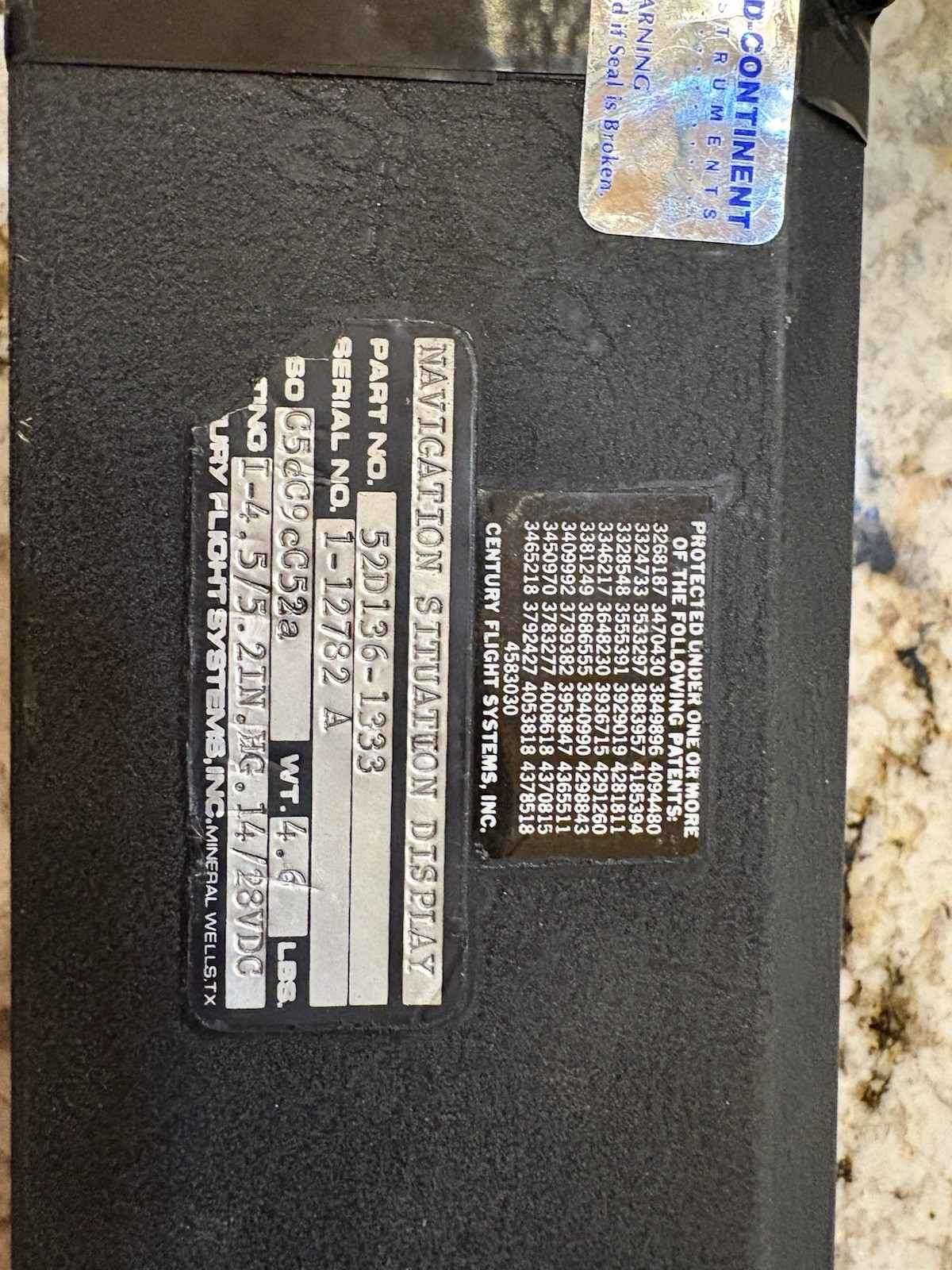 Century HSI Part Number 52D136-1333