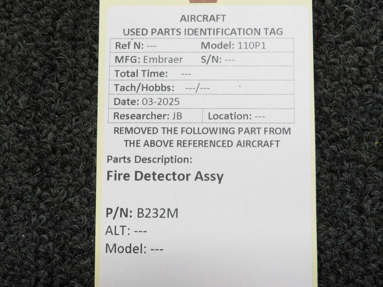 B232M Embraer 110P1 Fire Detector Assy