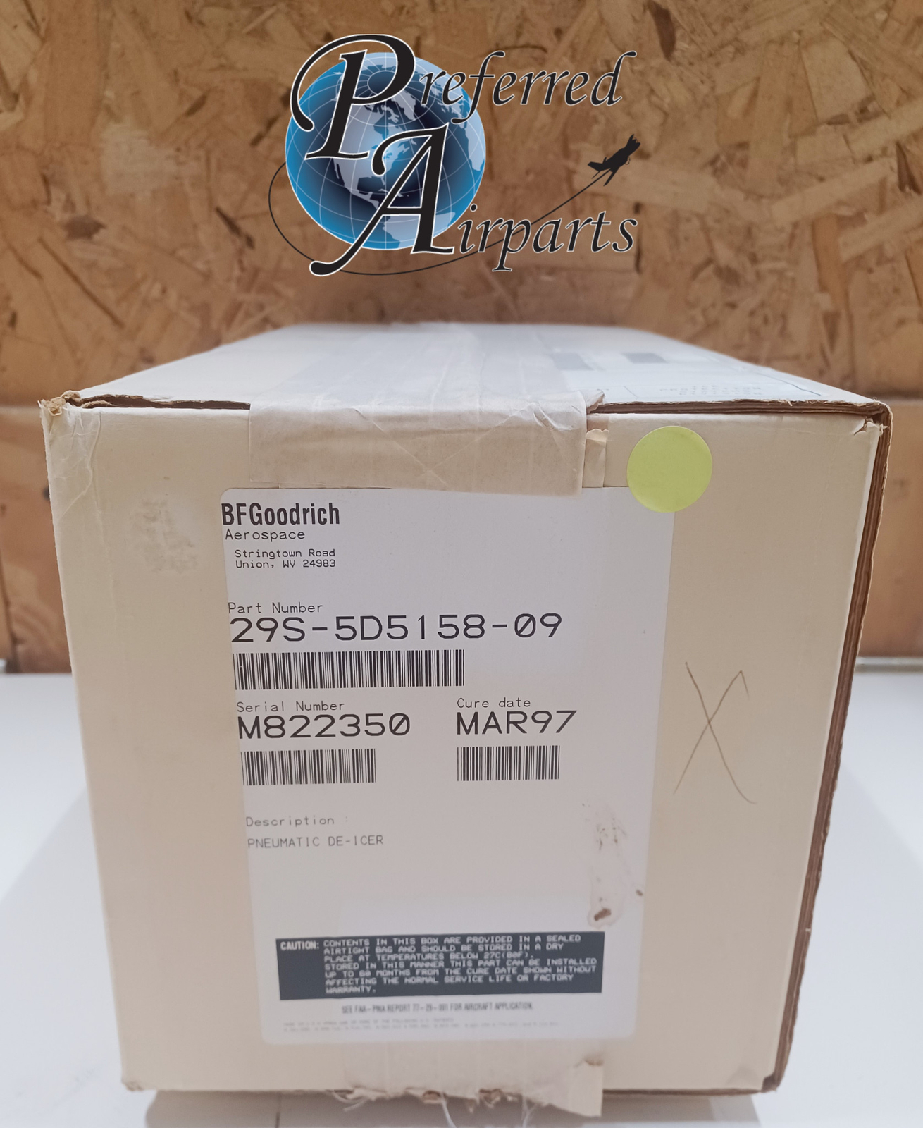New BF Goodrich Embraer 110 Aircraft Vertical Fin De-Icer p/n 29S-5D5158-09