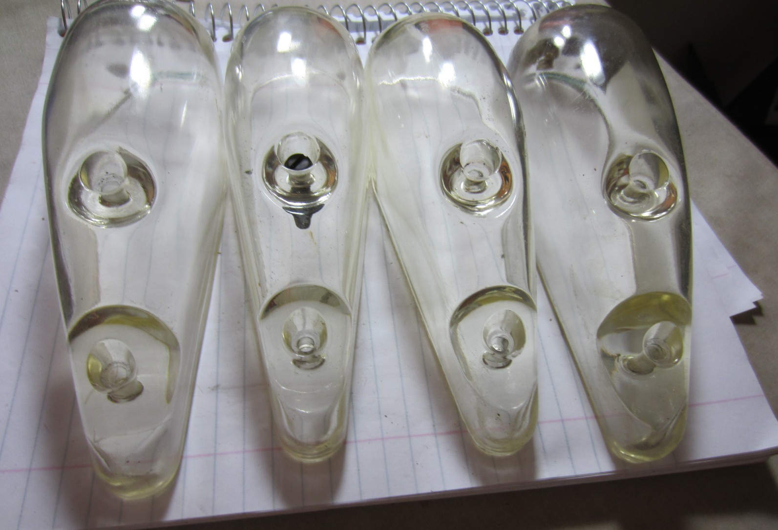 AIRCAFT LIGHT COVER CLEAR LOT OF 4 ALL HAVE CHIPPING IN FRONT