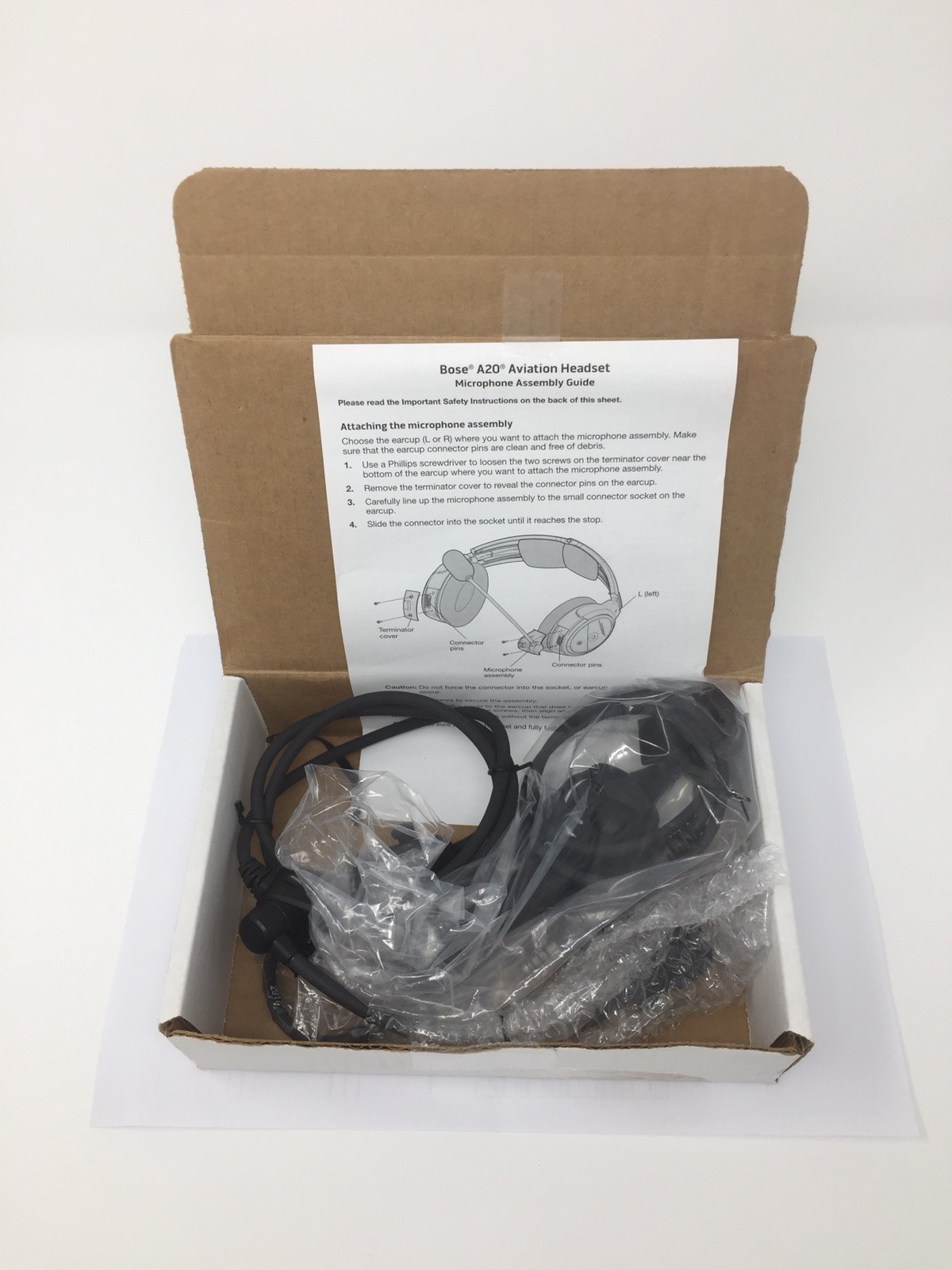 BOSE A20 HEADSET CABLE U174 HELICOPTER PLUG – Select High or Low Impedance