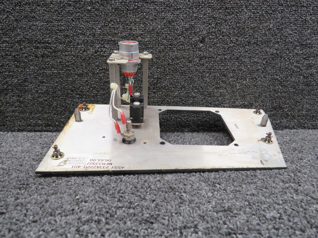 233A2220-1 Boeing 737-800 Clock and Nose Wheel Steering Switch Panel Assembly