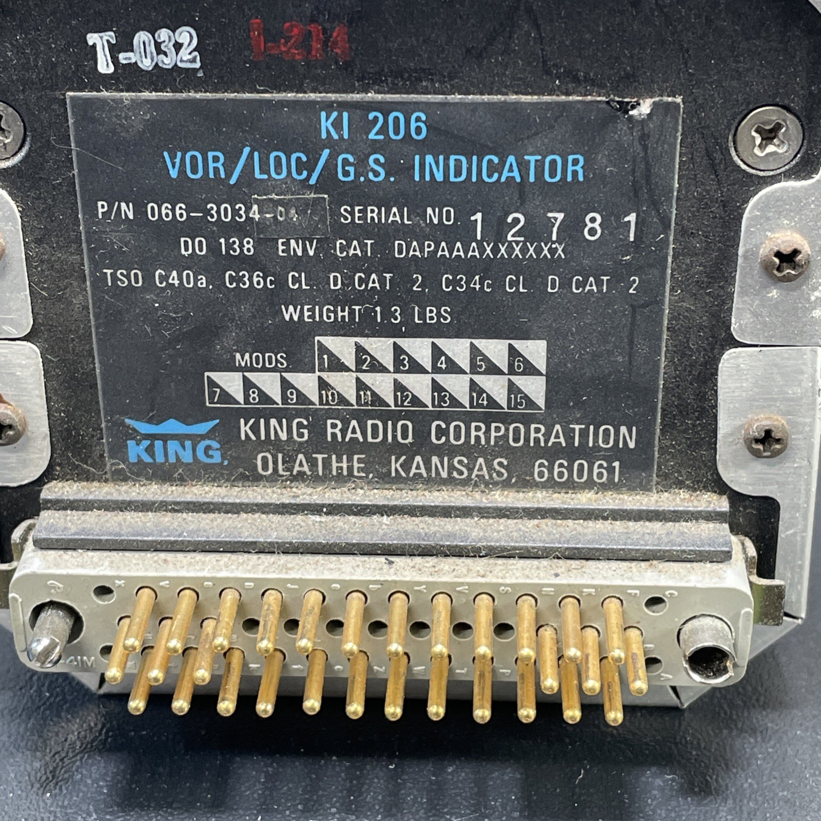 King KI 206 VOR/LOC/GS Indicator – Unknown Condition – No Warranty!