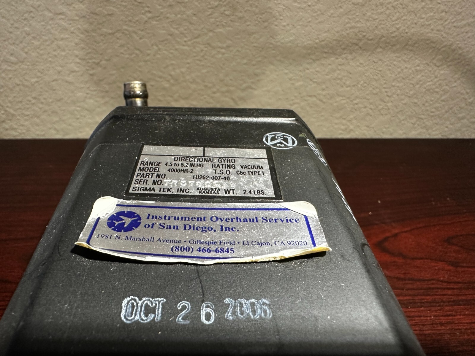 SIGMA TEK 4000HR-2 DG Directional Gyro P/N 1U262-007-40 guaranteed 30 days