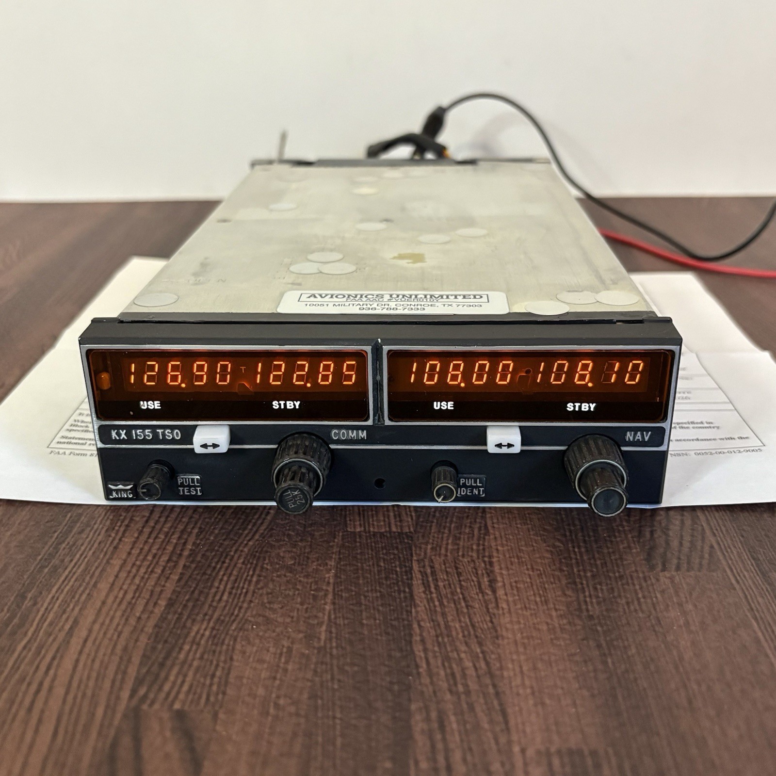 King KX 155 Nav/Com 28 Volt 069-1024-09 With New 8130