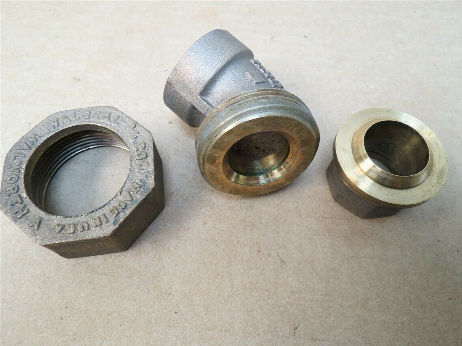 3/4” 45 Degree Brass Union Coupling Walworth Walseal Plumbing Made in USA NEW
