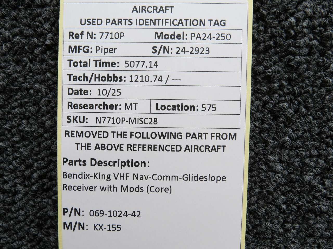 069-1024-42 Bendix-King KX-155 VHF Nav-Comm-Glideslope Receiver (Core)(14V)