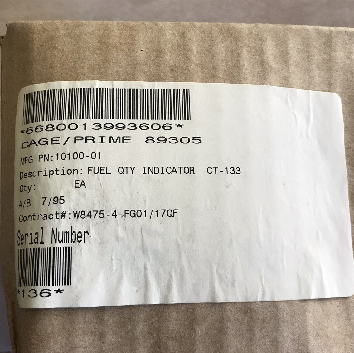 CT-133 T-33 Fuel Quantity Indicator (Beckman) New Old Stock . Free Shipping!