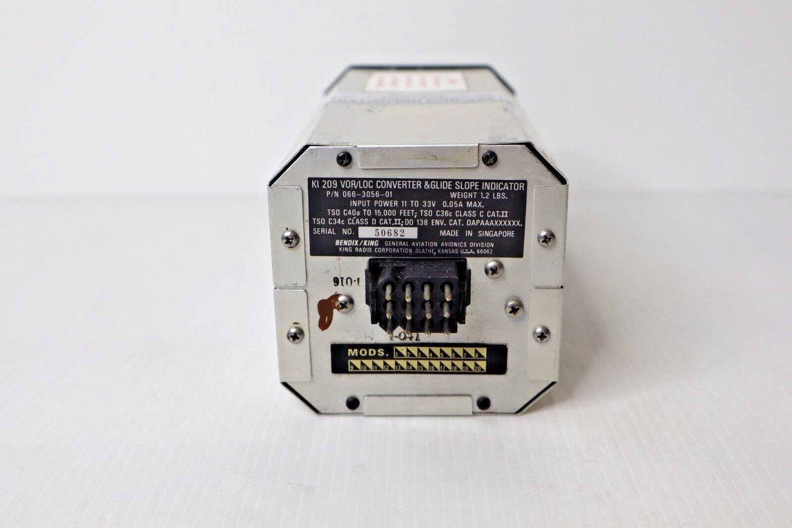 Bendix King KI 209 Indicator 066-3056-01 Bench Tested with FAA 8130-3 Form