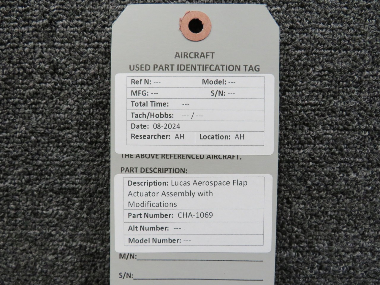 CHA-1069 Lucas Aerospace Flap Actuator Assembly with Modifications